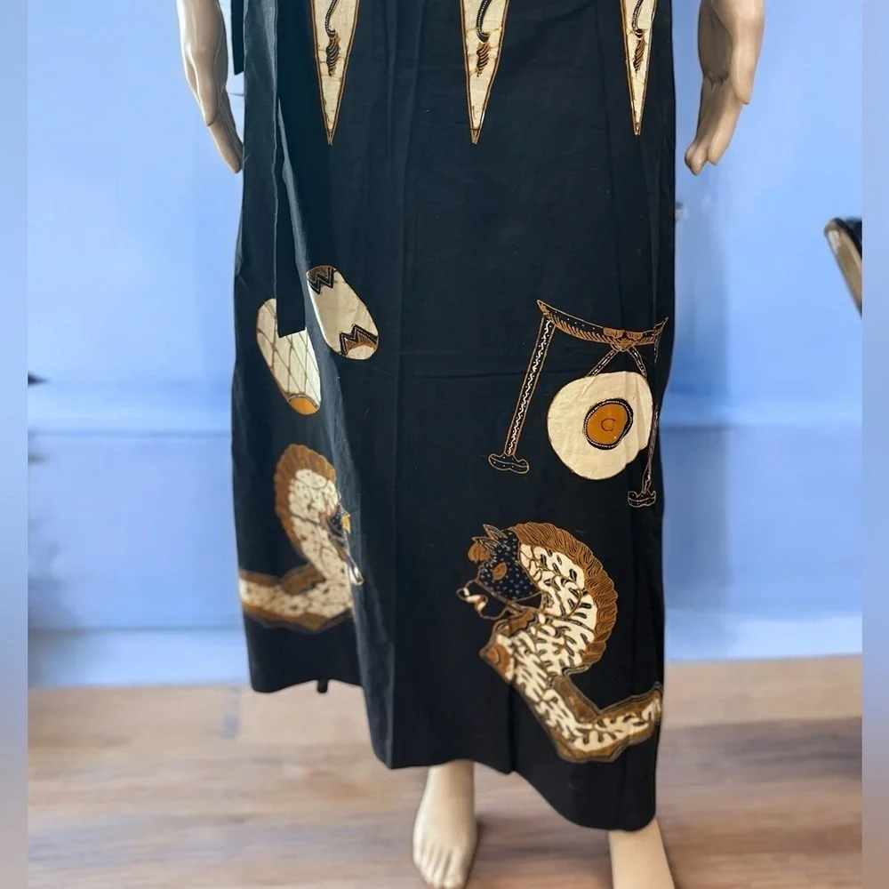 Primissima batik wrap skirt matching scarf vintage
